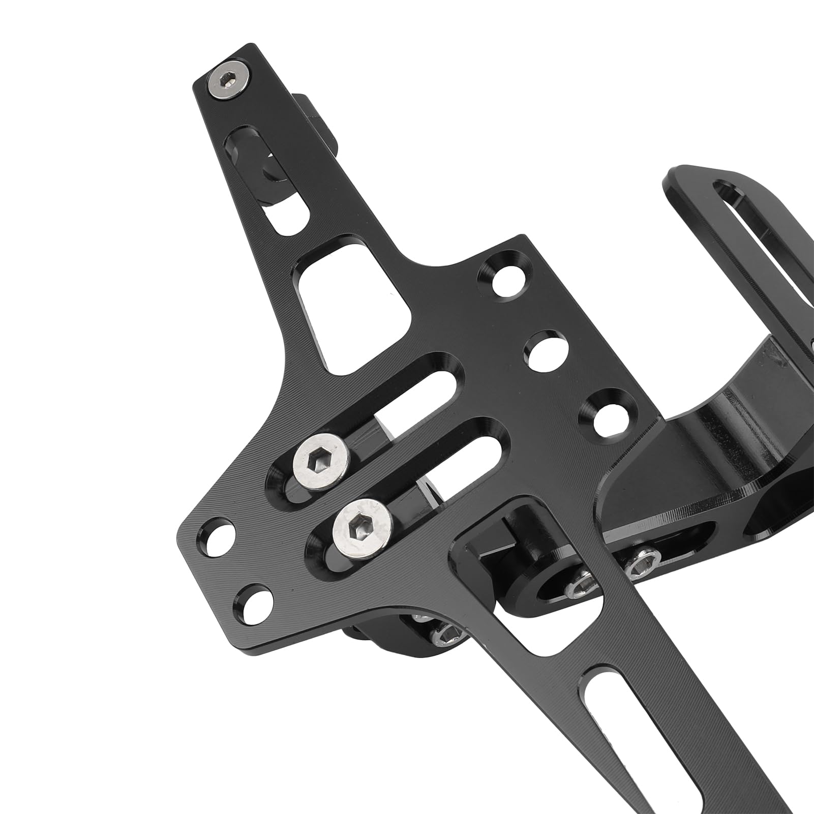Support de Plaque Immatriculation de Moto, Support de Plaque Immatriculation de Moto Réglable en Alliage Aluminium CNC pour Moto ATV (Noir)