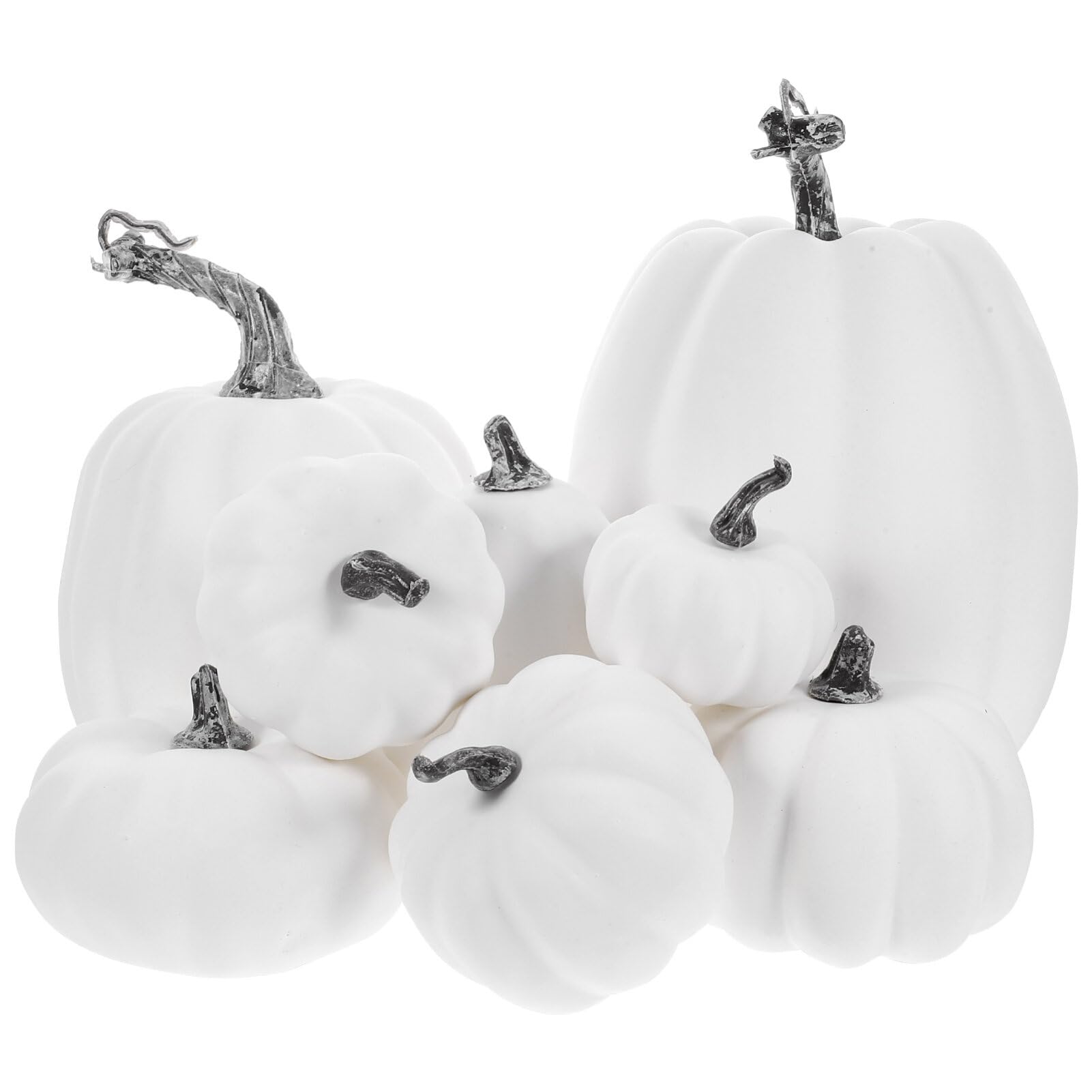 Garneck Models 8pcs Halloween Decorations Halloween Decoration Props Pumpkin Ornament Pumpkin Statue Festival Pumpkin Decor Decorative Pumpkin Mini Pumpkins Blank Fake Pumpkin White Foam