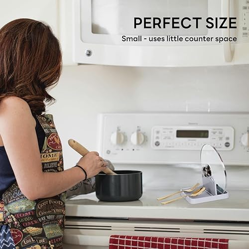 Miniatura 6 de ALXBSONE Soporte para utensilios de plástico para cucharas, sin BPA, soporte para cuchara de cocina para gatos, para cucharas, tapas de olla,