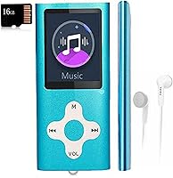 Xidehuy 16GB MP3 Player with Video, FM Radio, Voice Recorder, E-Book - Portable 1.8" LCD Music Player Sky Blue