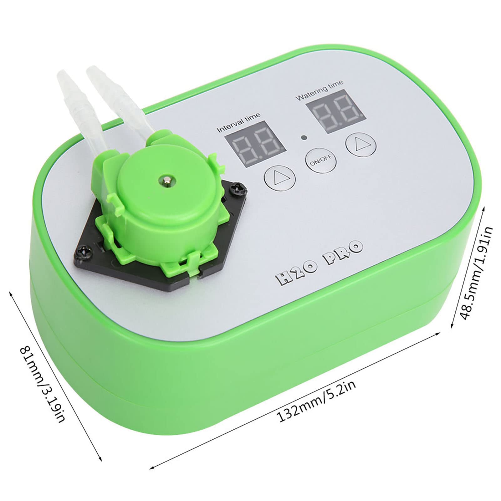 Hyuduo di Irrigazione Automatico Kit di Irrigazione a Goccia Intelligente Pompa dell'acqua Peristaltica 12V 100 Ml Impostazioni Timer Minimo da 1 a 15 Giorni per Piante da Interno Serra Balcone