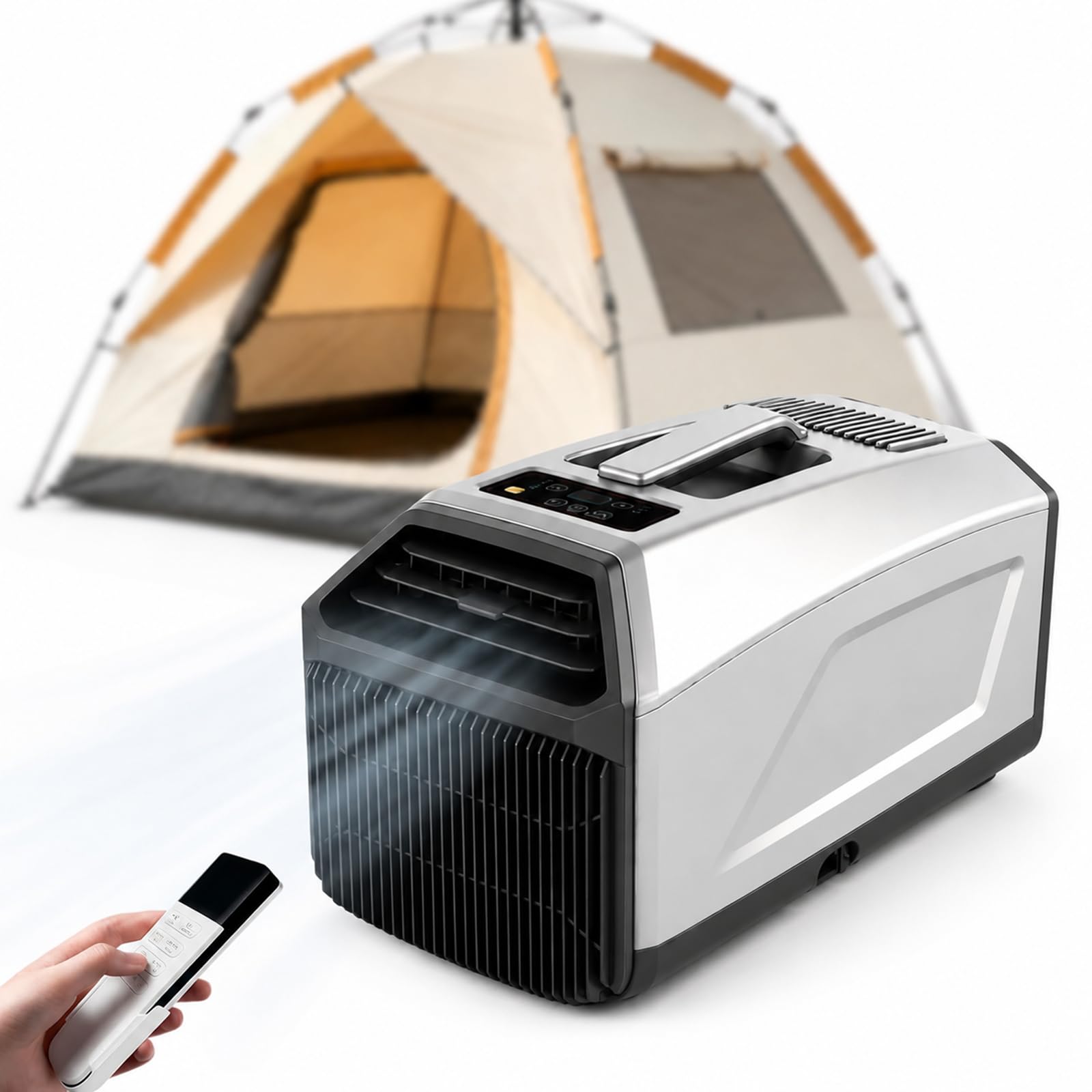 LHUITUI Mini AC Unit for Caravan, Bedroom and Pet Room 4000BTU-Grey