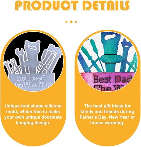 Miniatura 3 de ABOOFAN Molde de silicona para el día del padre, herramientas de mano, moldes para fondant, mini herramientas de construcción para decoración de