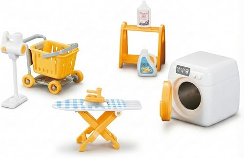 Miniatura 9 de Juego de Casa de Muñecas Familiar para Sala de Estar — Piano con Banco y Partitura, Dos Sillones, Mesa de Centro, Lámpara de Pie y Juego de Té —