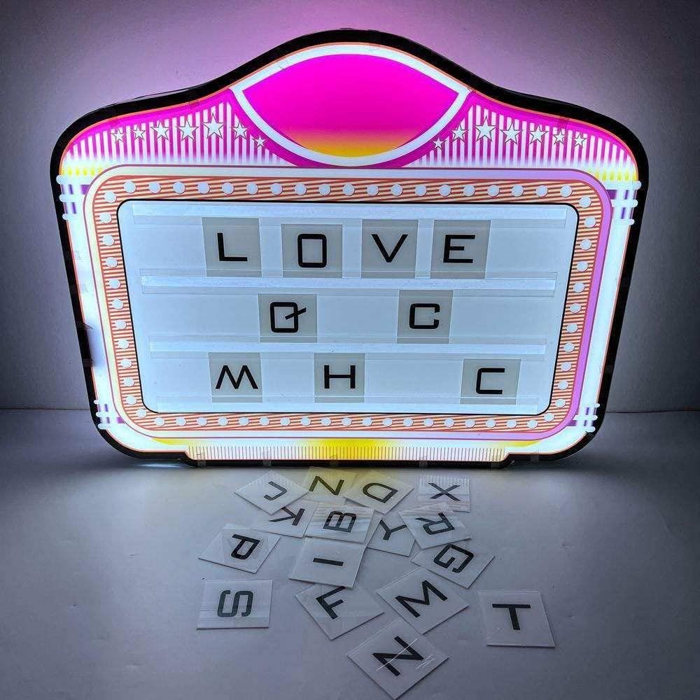 RESKIU LED Letter Bottle Presenter, Lighted Display Custom Message with Letters Numbers, Customized Logo Board Bottle Presenter for Nightclub Lounge Bar