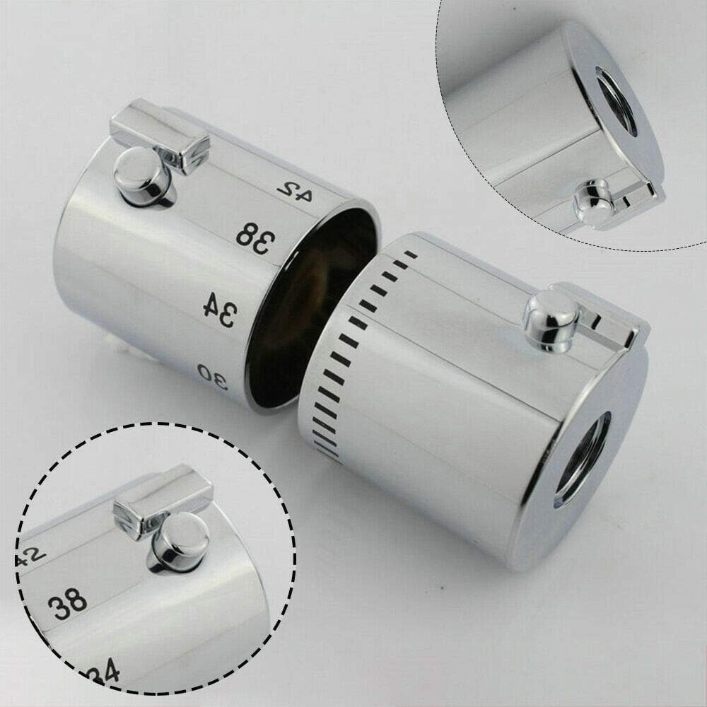 1 Paar Thermostatische Griffe Für Badewannen-/Dusch-Armatur – ABS-Kunststoff, Chrom – Mit Anschlagring & Schrauben