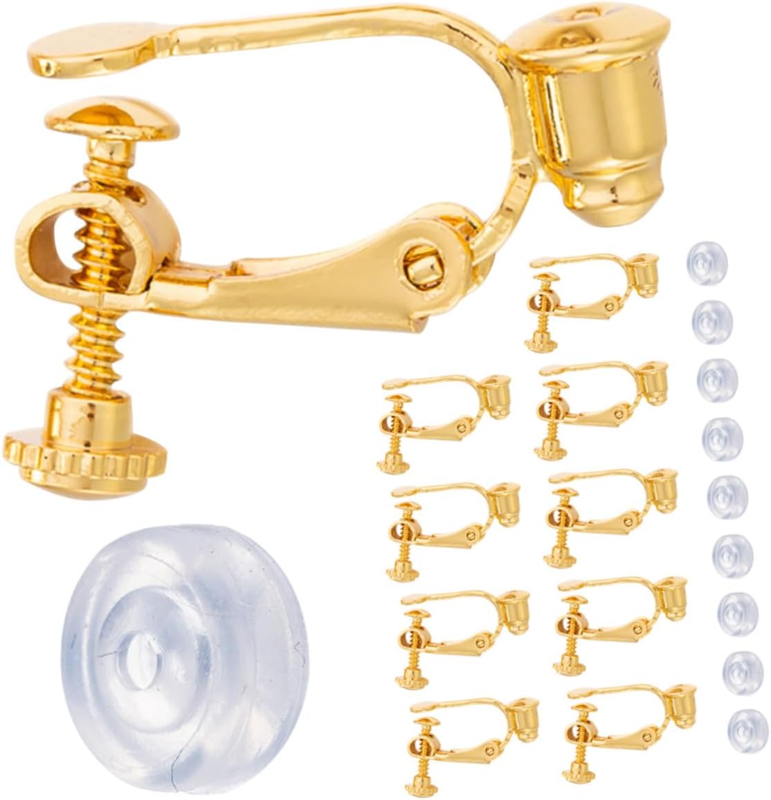 Ftovosyo Invisible Plastic Earring Posts Clear Ear Hole Retainer Hoop Earring Studs Clear Ear Spacers Piercing Jewelry For Men Women Sports Work, Silicone Rubber Backs Earnuts