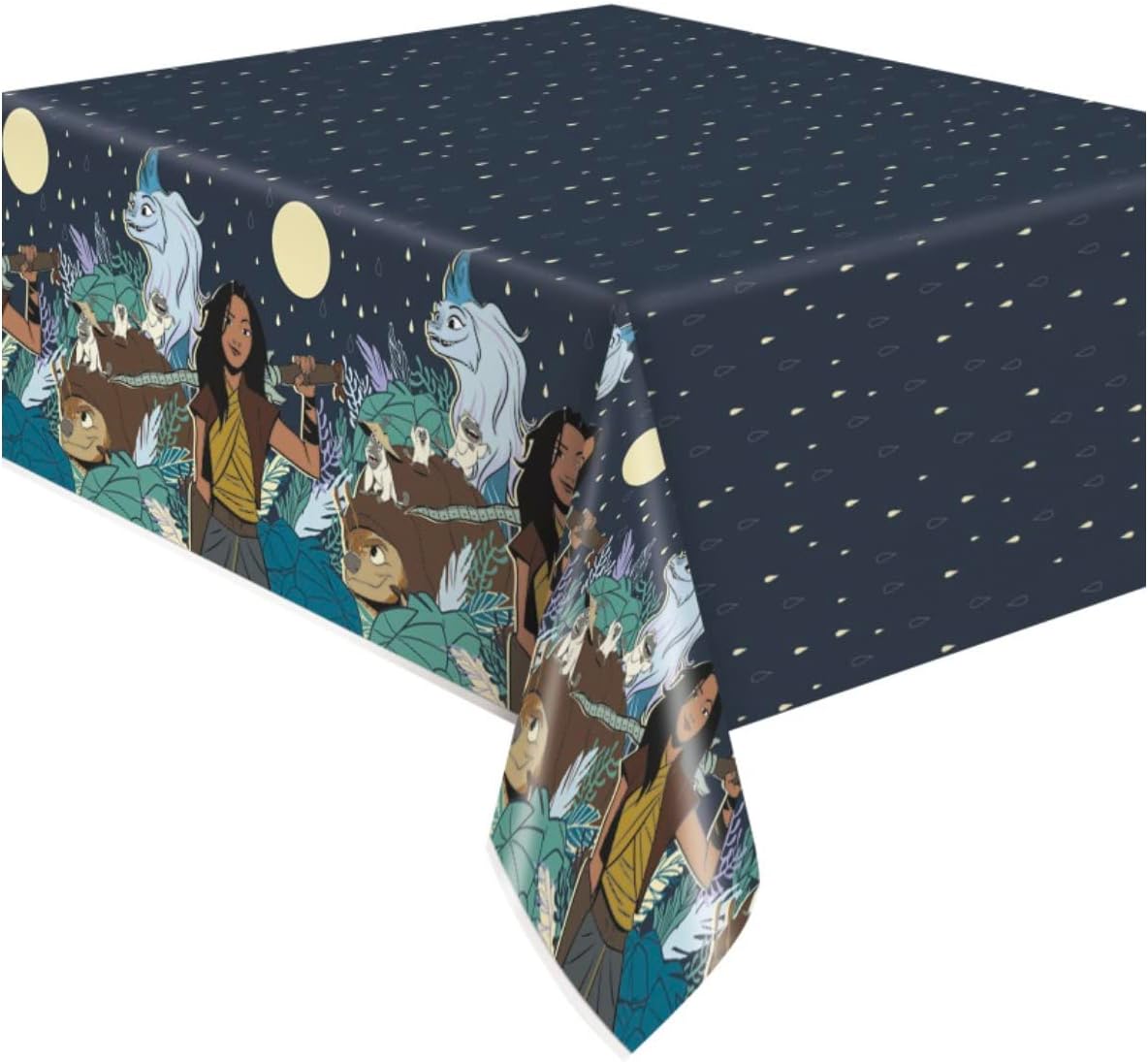 Disney's Raya and the Last Dragon, 54" x 84" - 1 Count - Vibrant Rectangular Plastic Table Cover, Perfect for Parties