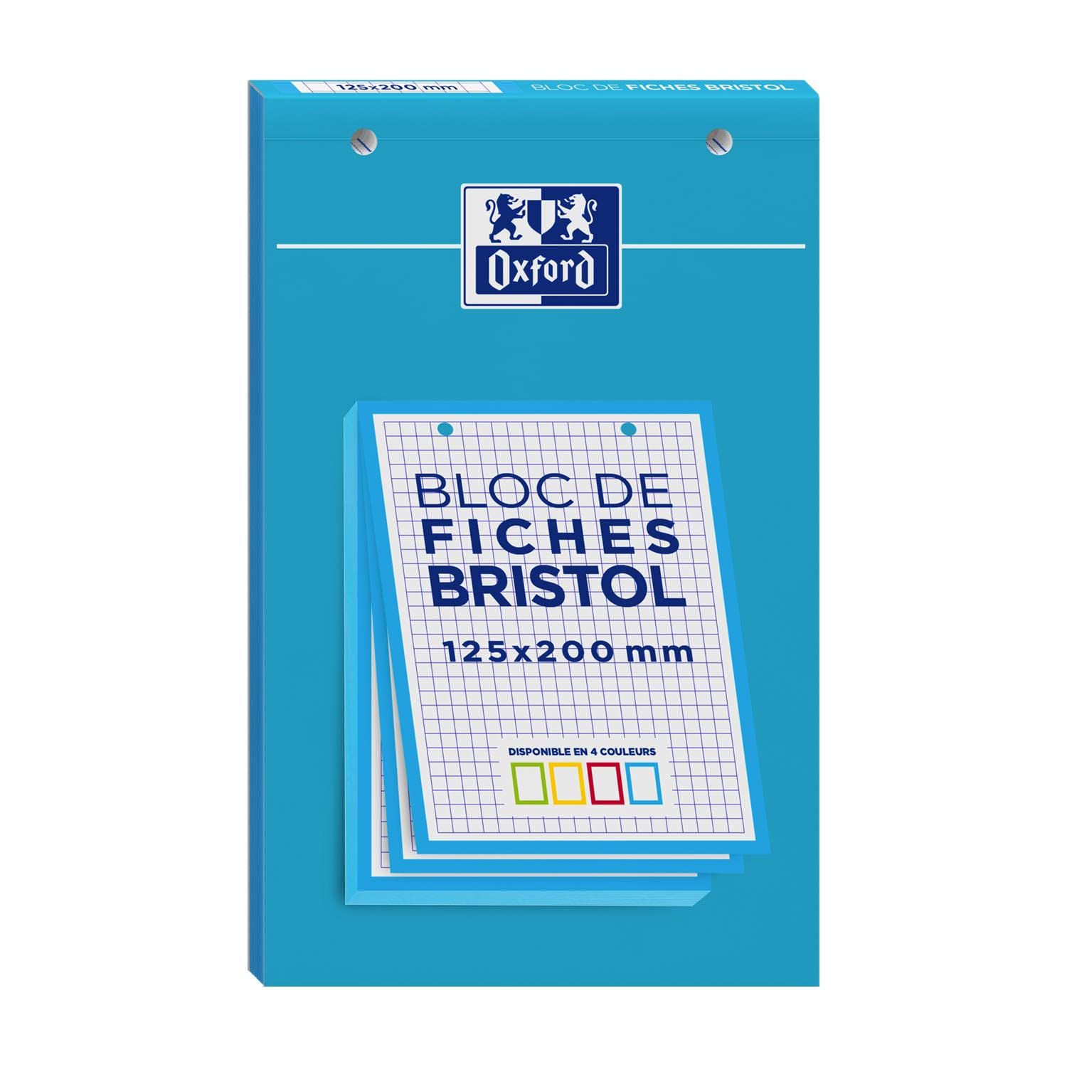 OXFORD Lot de 10 Blocs de 30 fiches bristol 125X200 perforées Q5/5 bleu