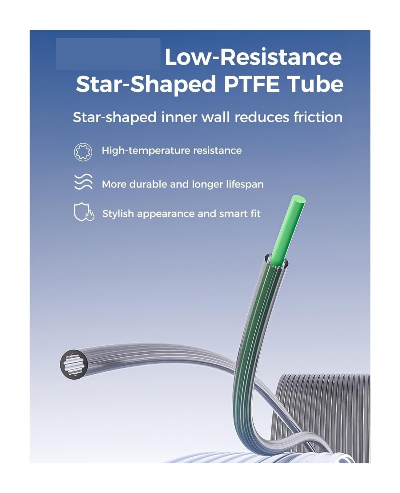 Compatible for Creality, imprimante 3D Star PTFE Tube gris/blanc 5M