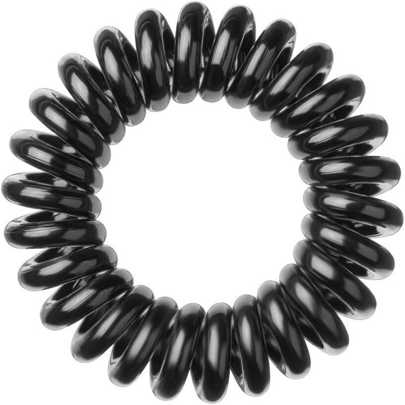 POWER Hair Ties, True Black, 3 Pack - Extra Strong Grip, Waterproof, Traceless - Perfect for Sports, Suitable for All Hair Types