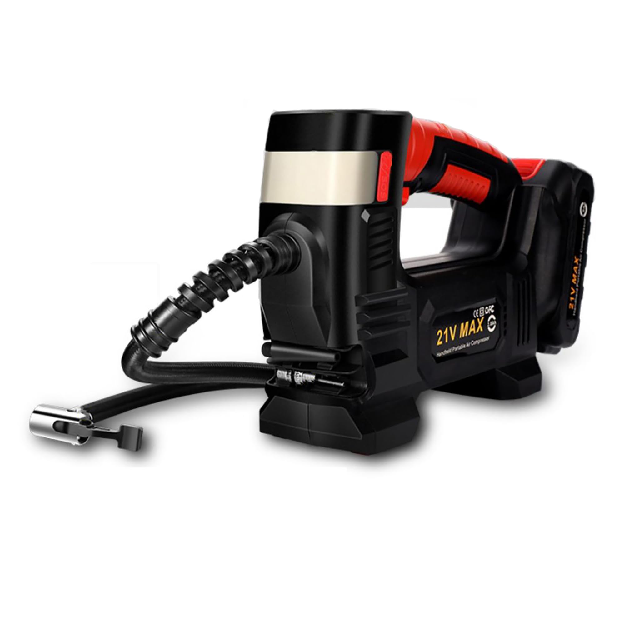 Battery Compressor for Makita 21 V - Portable Electric Air Compressor Car Air Pump with LED Lamp, Electric Tyre Inflator Machine Bicycle Pump for Car, Motorcycles, Bicycles, Balls (without Battery)