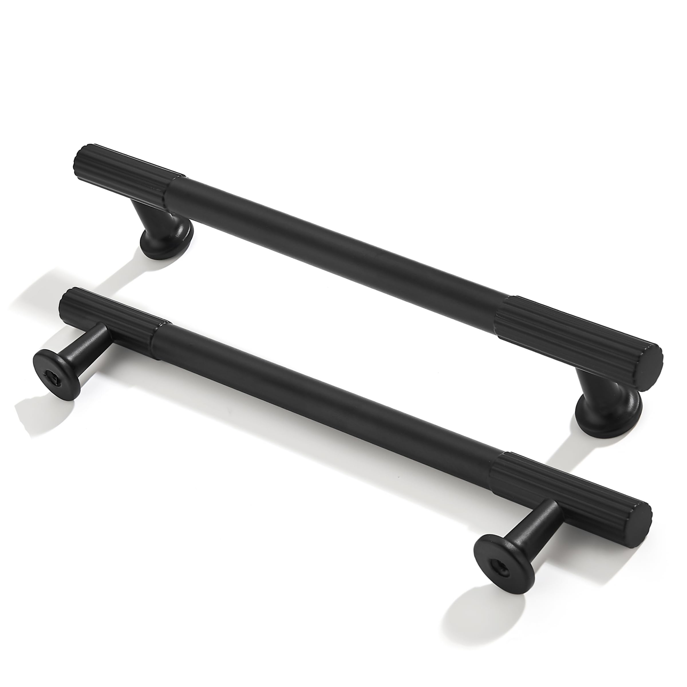 ZAUYX 2-Pack 6 Inch Hole Center Matte Black Cabinet Pulls Solid Heavy Duty Cabinet Pull is Suitable for Drawers Dressers Handles Kitchens Bathroom cabinets — image 1