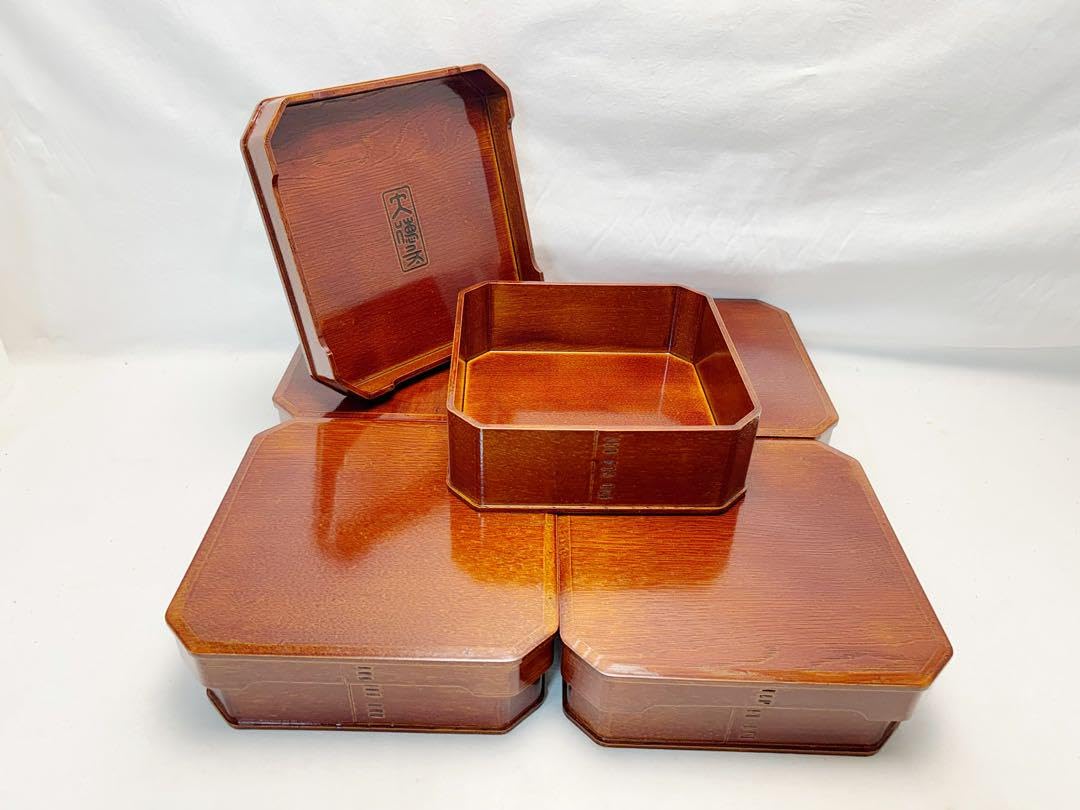 Amazon.co.jp: ほぼ 懐石道具 木製 大徳寺 弁当 縁高重箱 五客揃 刻印  