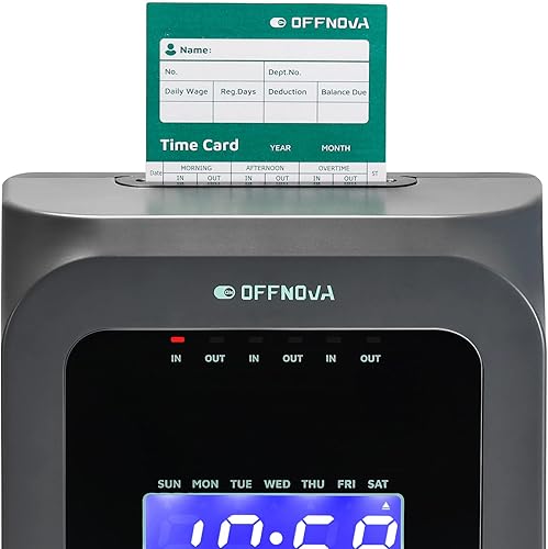 Miniatura 6 de OFFNOVA Tarjetas de tiempo térmicas, tarjetas de tiempo mensual de doble cara para reloj de entrada y salida, paquete de 50