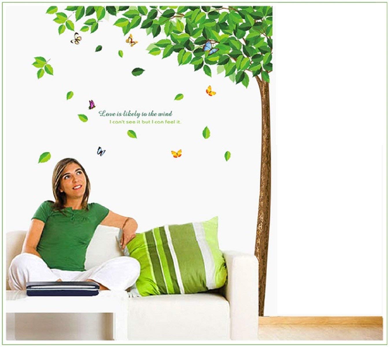 JAAMSO ROYALS Green Tree Wall Decals PVC Vinyl Wall Sticker for Home (60CM X 90CM) 1