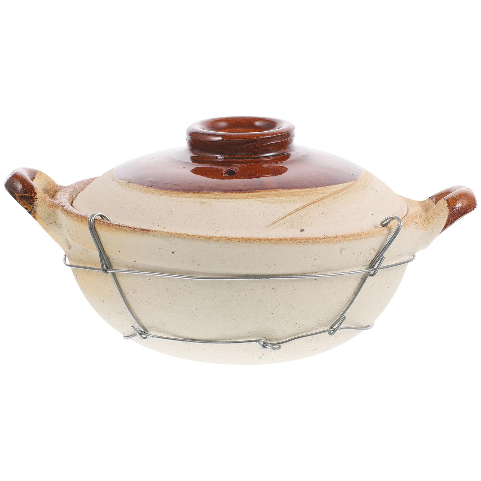 Cazuela de Barro para Cocinar 0,5l con Asa Individual, Olla Casera para Guisar y Arroz, Utensilio de Cocina de Cerámica Antiadherente para Estofados y Platos Varios estilos