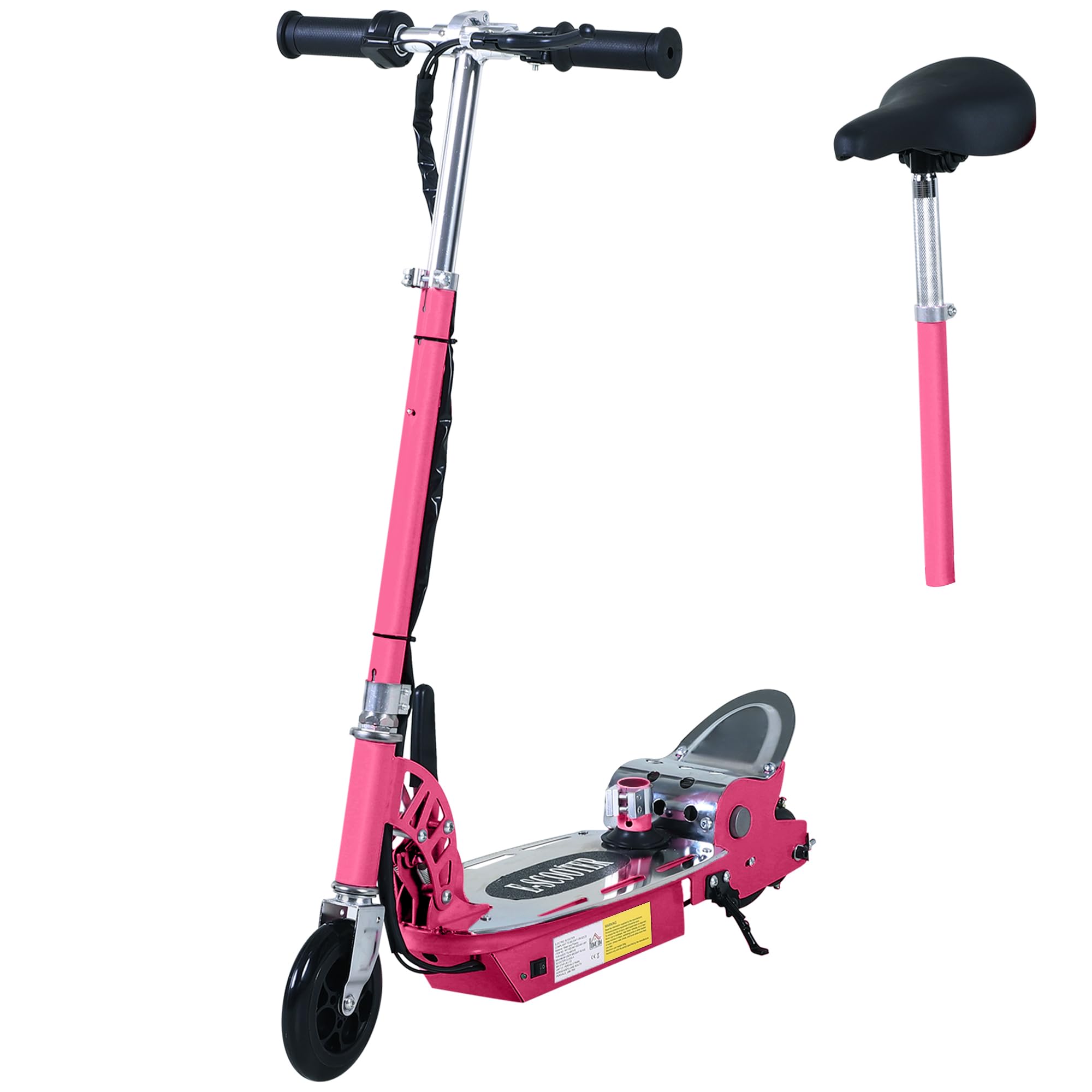 HOMCOM Electric Scooter for Kids Ages 6+ Years 120W Motor 8km Range Pink