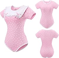 Vista 7 de Littleforbig Mameluco de algodón con pechera con volantes y lazo precioso