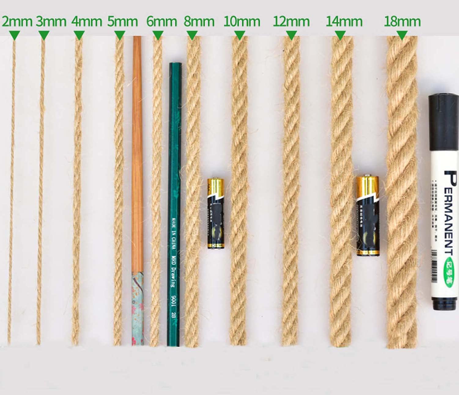 Fendawn Strive Corde de chanvre 100 % naturel pour loisirs créatifs, décoration, ficelle de jute, 8 mm x 50 m