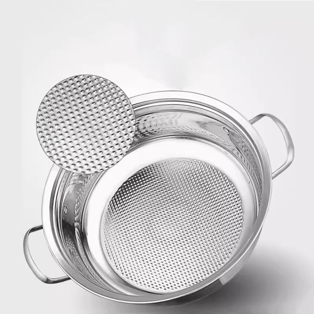 Pentola per cottura a vapore per Uso domestico Pentola per cottura a vapore commerciale in Acciaio INOX Pentola per cottura a vapore (Argento 30 cm)