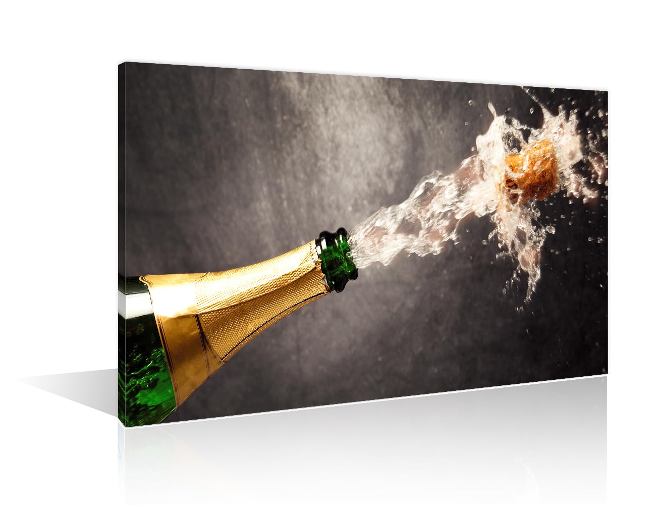 TISHIRON 1 Panels Champagne Bottle (Splash) Prints for Wall Decor Restaurant Wall Pictures Men Bar Canvas Wall Art Posters & Prints Giclee Gallery-Wrapped Posters and Prints (12" Wx18 H) โ image 1