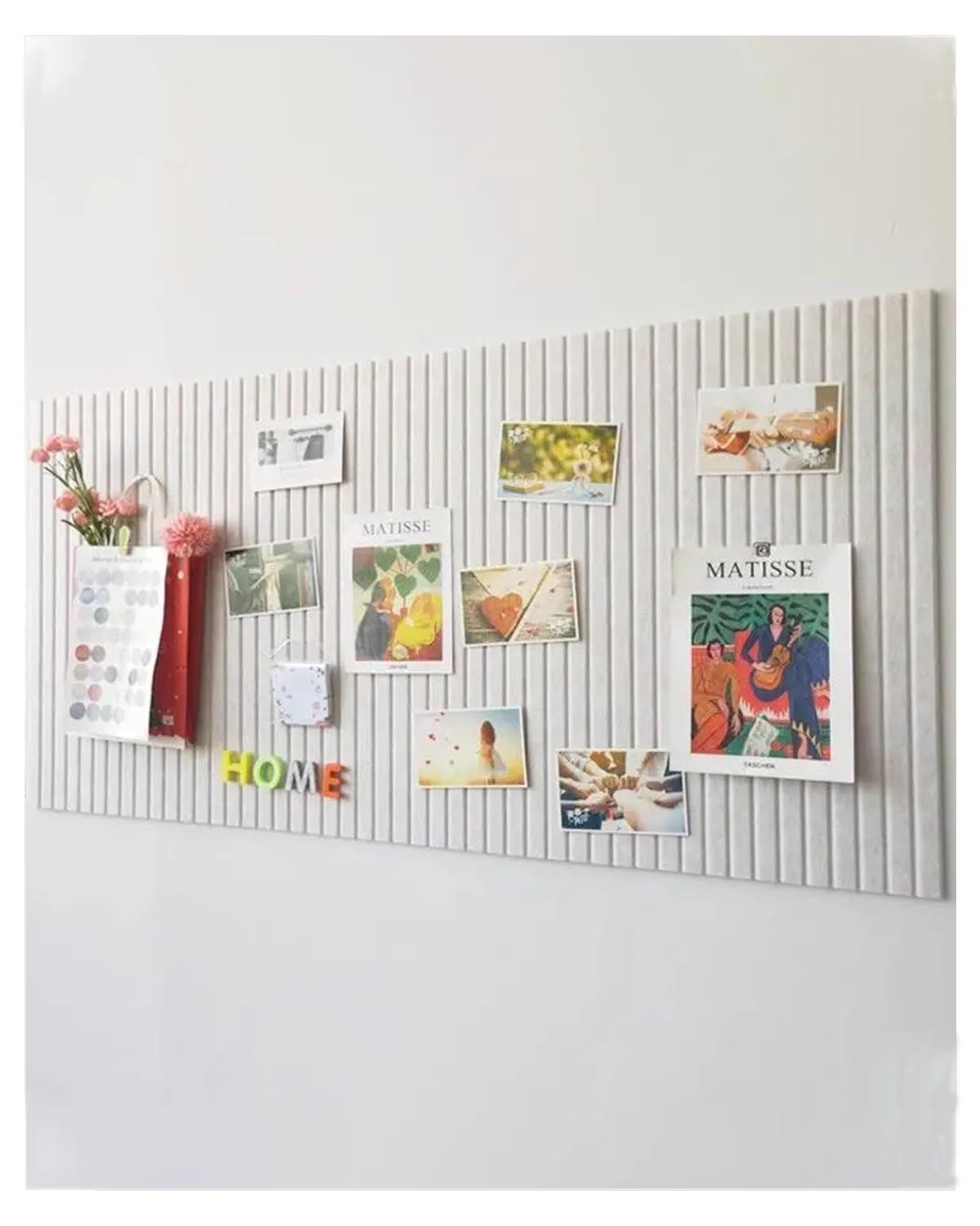 Rokeblau 120 x 80cm Benutzerdefinierte große Korktafel große Pinnwand, dekorative Pinnwand aus Filz, 0,9cm dick faltbare Fototafel mit selbstklebendem Klebeband, Sichttafel für Wände - Beige