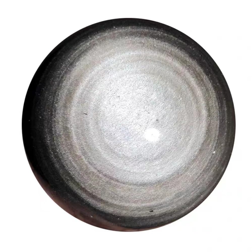 Natürliche Obsidian-Kugel-Quarz-Kristall-Probe, Heimbüro, dekorativer Trommelstein Voller Textur(Size:100-150g)
