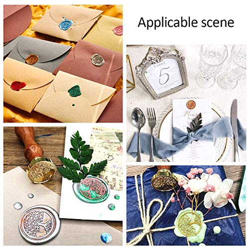 image for PH PandaHall Snowflake Wax Seal Stamp, Removable Wooden Handle Vintage