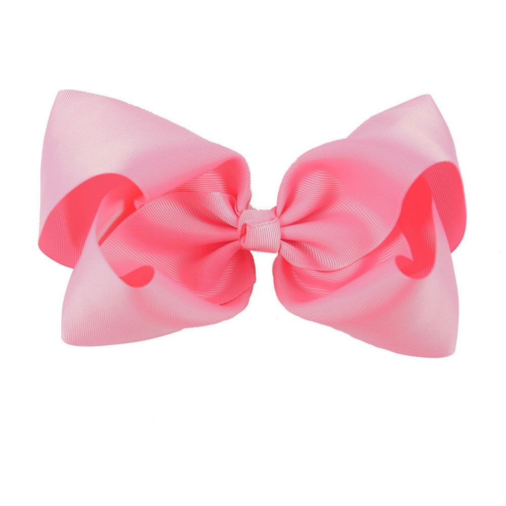 AKA 6" Big Bow Hairpins Hair Clips for Children Kids Girls Hair Handmade Alligator Clips Accessories (Pink)