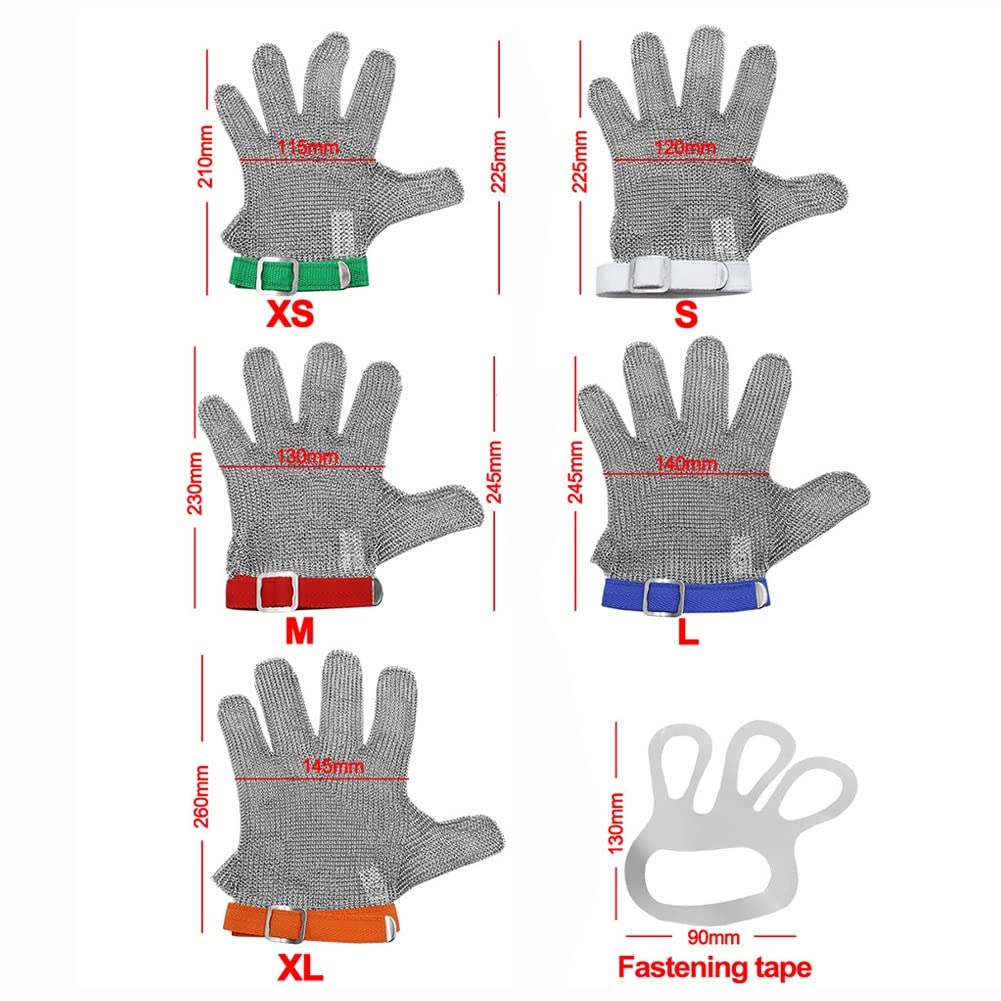 Gants Résistants Aux Coupures Gants Anti-Coupure Niveau 5 Gant De Coupe Gant en Acier Inoxydable Gant en Métal Métal for Cuisine, Jardin, Gant De Coupe Durable (Size : 24.5CM/L)