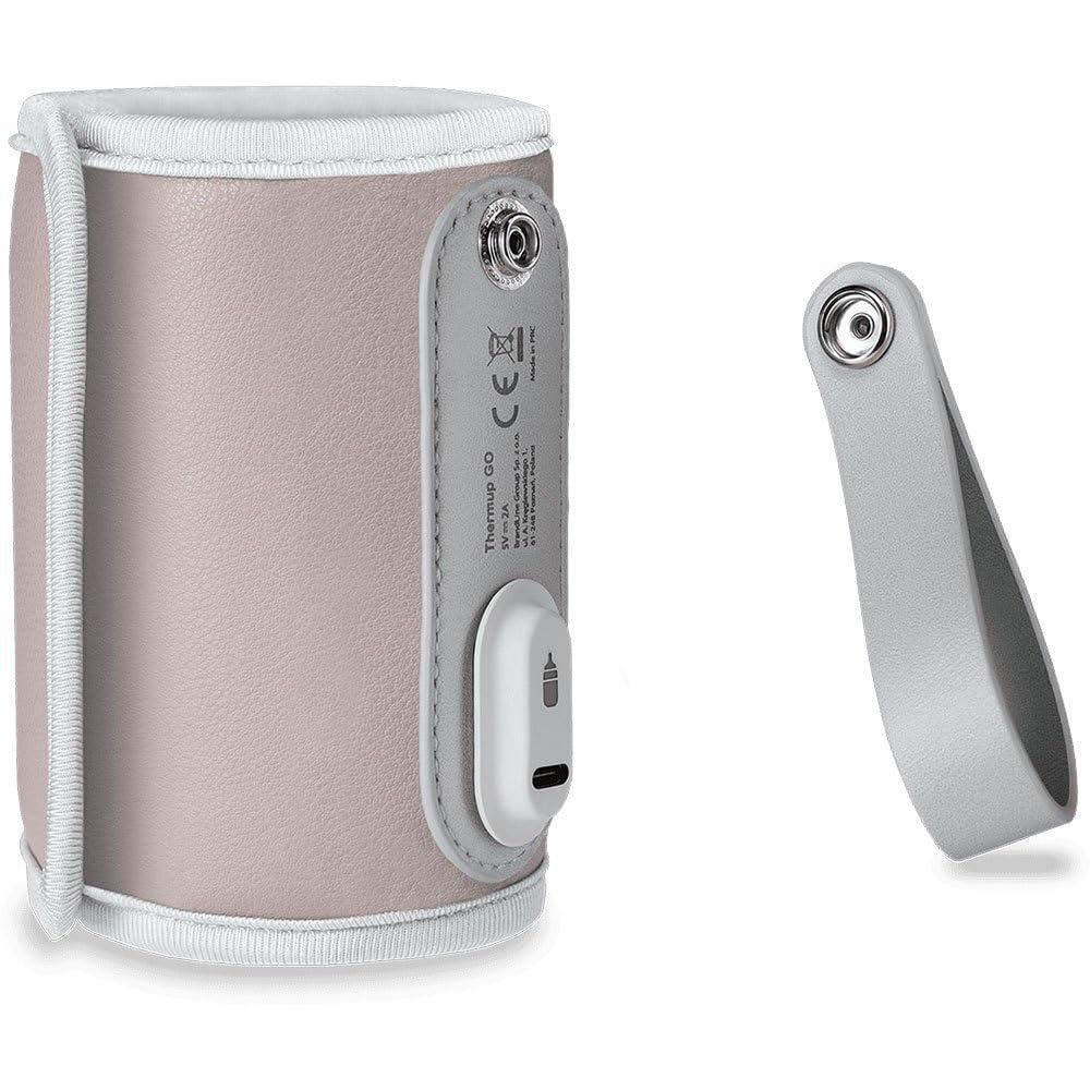 LIONELO Thermup Go Scaldabiberon portatile per mantenere la temperatura, Alimentato tramite il cavo USB Mantenere temperatura di latte e pappe neonato, Scaldabiberon auto, Senza BPA Piccolo e leggero