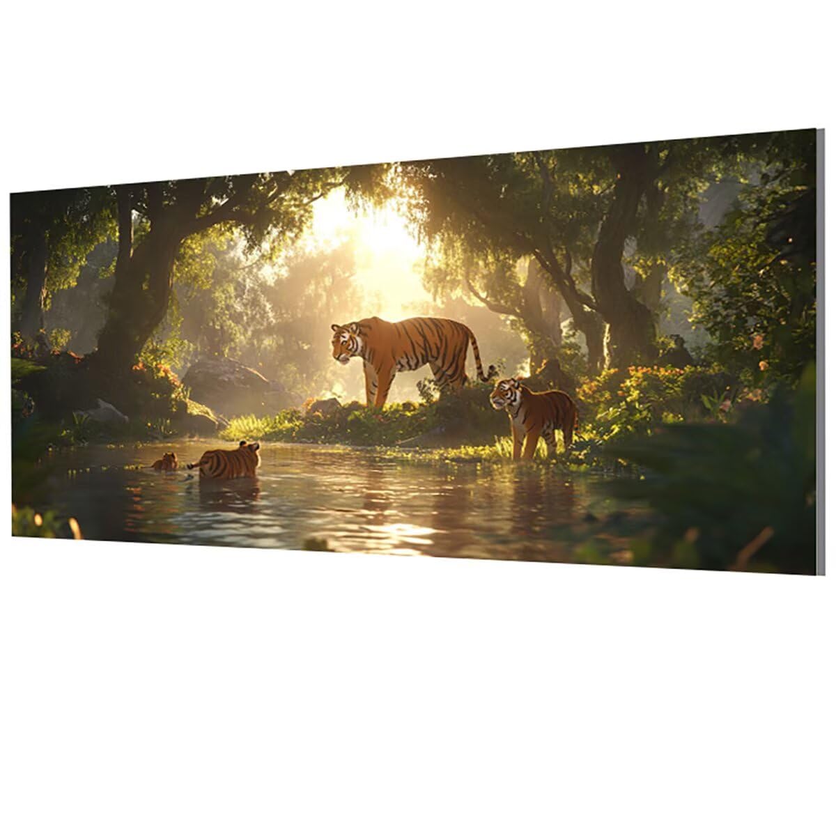 Tygrys, malowanie według liczb, duży, XXL, 100 x 200 cm, malowanie według liczb, drzewo DIY, farba akrylowa, obraz olejny, zestaw z pędzlami, do dekoracji pokoju, na ścianę, esthetic, prezenty dla