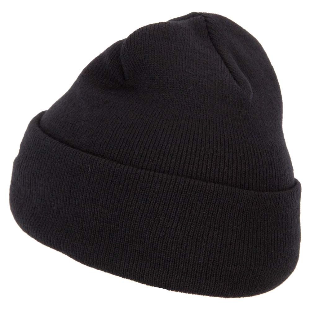 US Coast Guard Retired Logo Embroidered 12 Inch Long Knitted Beanie - Black OSFM