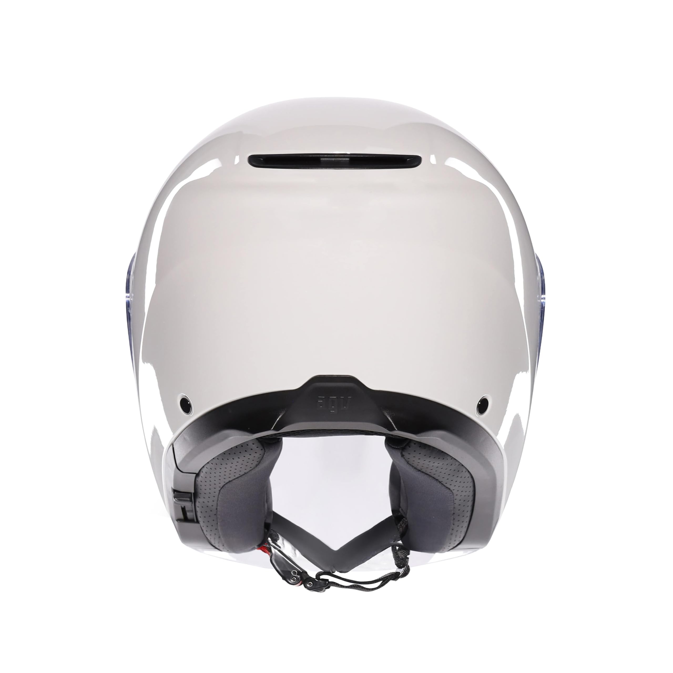 AGV - IRIDES E2206, Casco Moto Jet Unisex, Casco de Moto Cara Abierta con Visera Antiarañazos y Protectora UV, Materia White, L