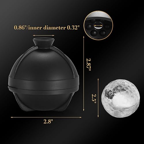 Miniatura 2 de ACOOKEE Juego de 2 Moldes Novedosos para Hacer Hielo con Forma de Pelota de Golf, Divertidos Regalos de Golf para Hombres Golfistas, Moldes Redondos