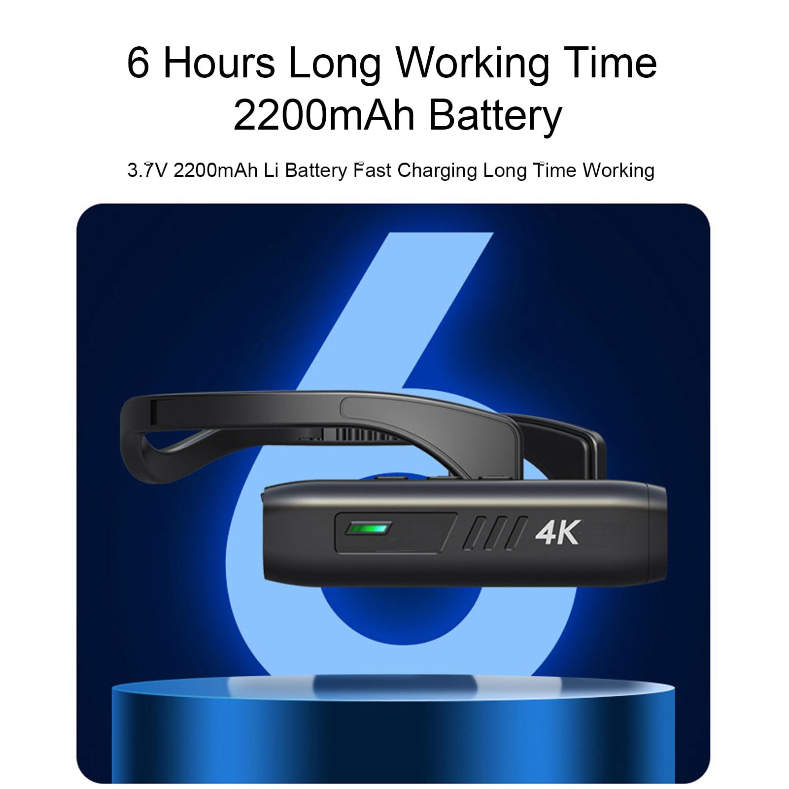 Kamera Montowana na Głowie 4K 60FP, 42MP do Noszenia Kamery Wideo Wi -Fi z Anty -Shake EIS 6.0, 120 ° Kąt Sportowy Kamera Sportowa, Kontrola Aplikacji, Szybkie ładowanie Typu C