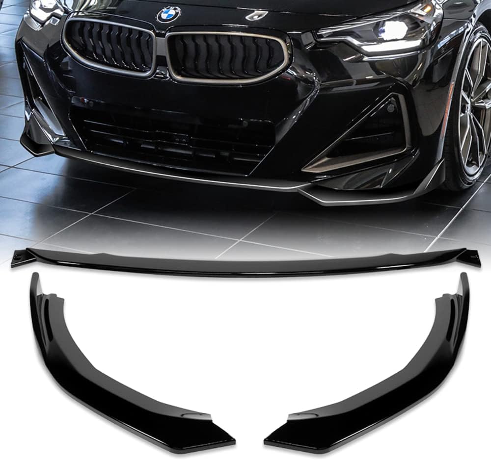 Q1-TECH, Front Bumper Lip fit for Compatible with 2022-2025 BMW (G42) 2-Series 220i 230i M240i M-Sport Bumper, Front Bumper Lip Spoiler Air Chin Body Kit Splitter, Painted Black ABS, M-Sport