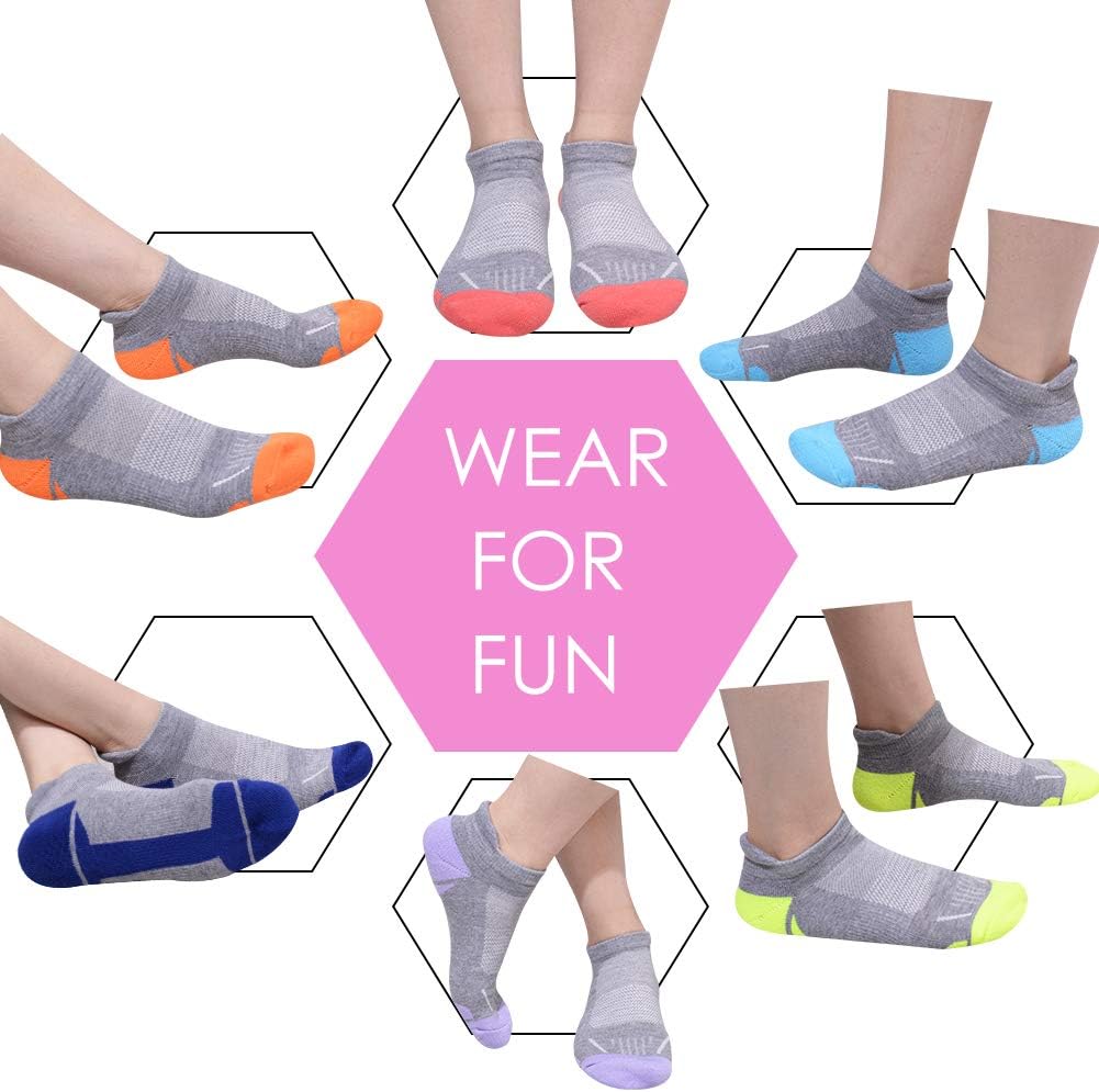 JOYNÉE Womens Ankle Athletic Low Cut Tab Socks Cushioned Running Sports 6 Pack - Image 4