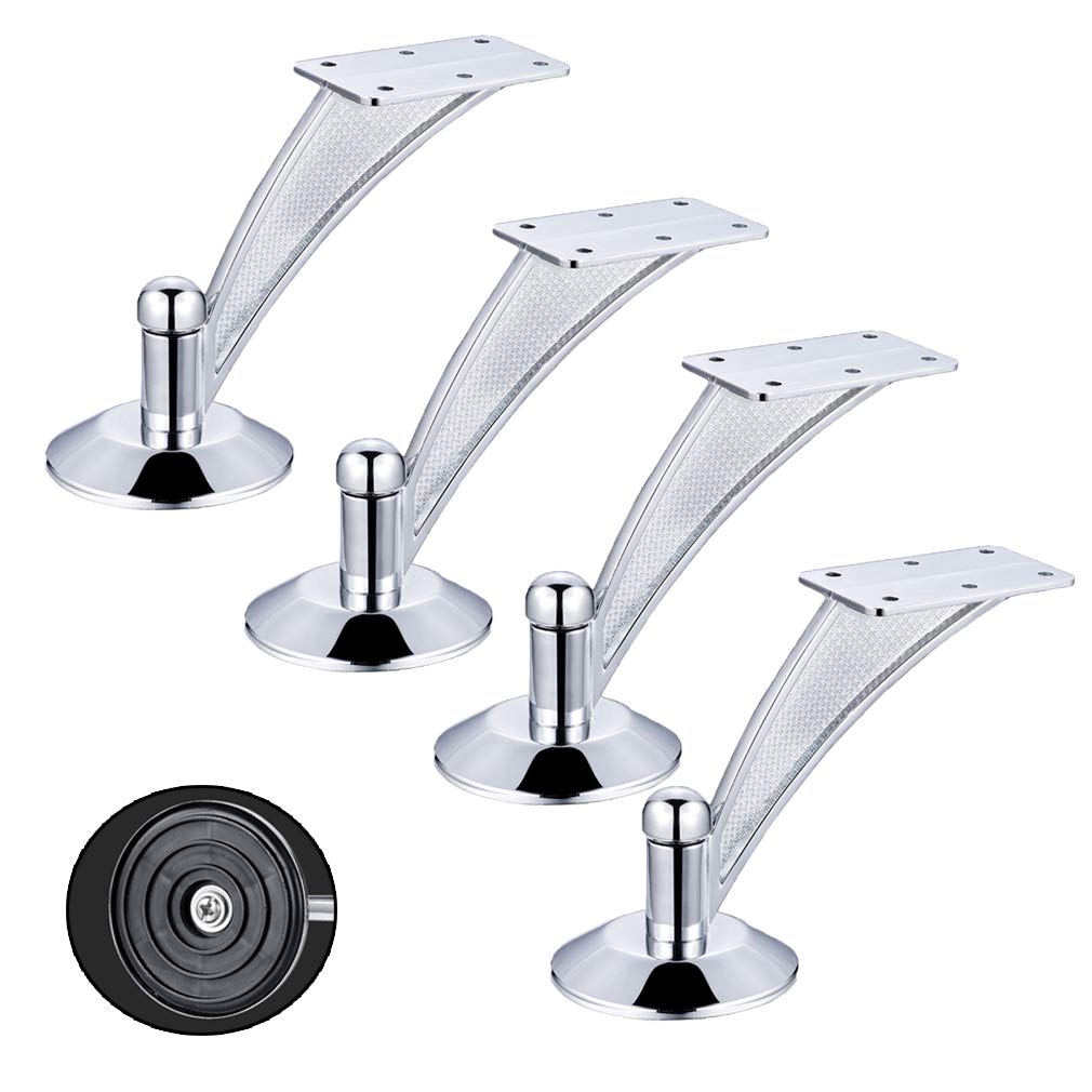 Gambe per Mobili,Gambe da Tavolo,Gambe In Metallo per Mobili,Gambe da Tavolo In Lega per TV da Tavolo,Gambe di Supporto, Piastra di Montaggio Spessa,Alzate Armadi da Letto,4 Pezzi (120mm/4.7in)