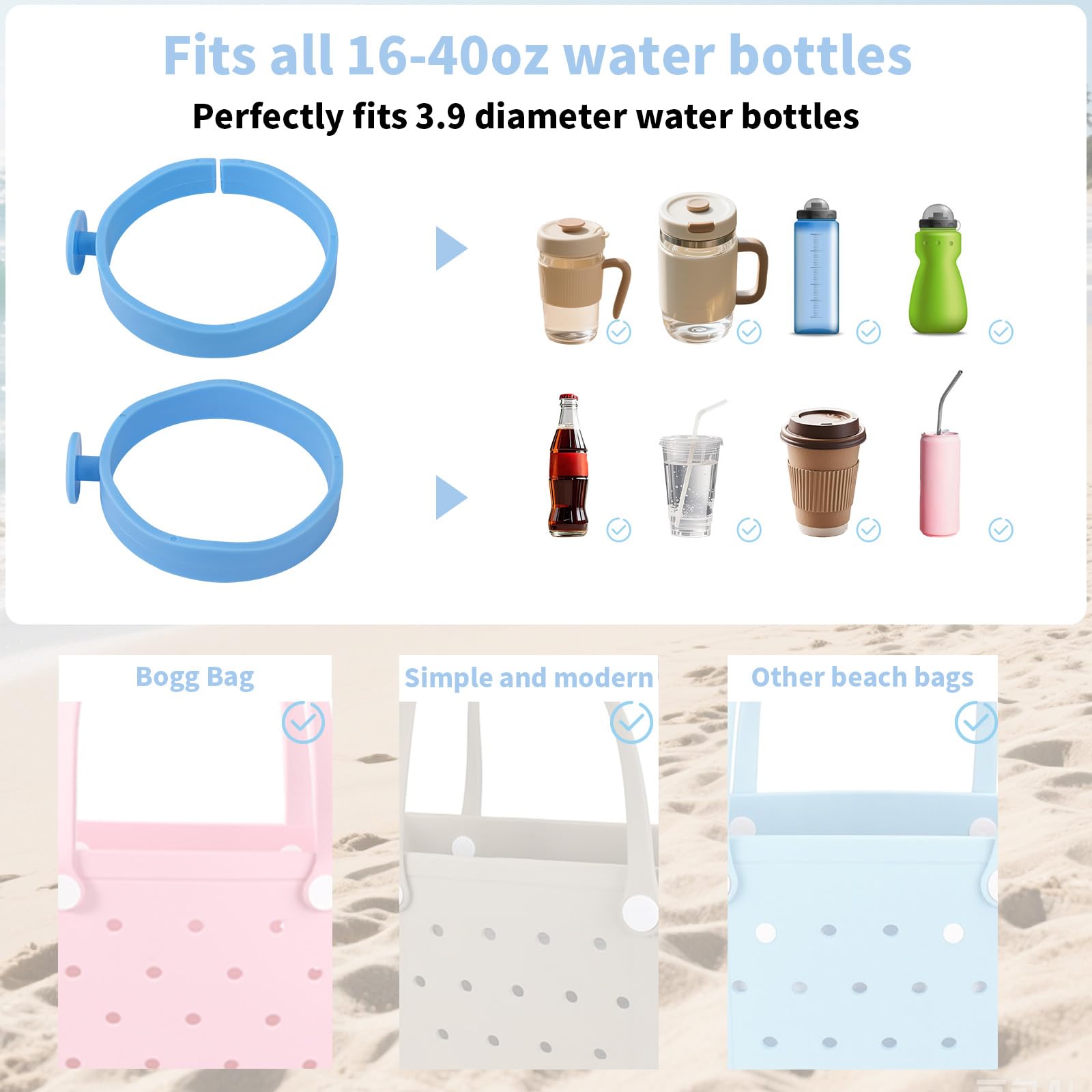 lasuroa 2szt Uchwyt Kubek do Bogg Bag Torby Kompatybilny z Stanley 30oz 40oz Butelką Wodę, Uchwyt Napoje Plastikowa Wkładka do Bogg Bag Torby Simply Southern Akcesoriów Beach Totes