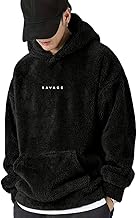 BE SAVAGE Savage Printed Sherpa Woolen Drop Shoulder Oversized Baggy || Hooded Neck Hoodie For Men's
