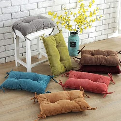 Miniatura 7 de JINGXIN Cojín rectangular de tela de pana de diseño simple para taburete con lazos, 11.8 x 17 pulgadas, color gris