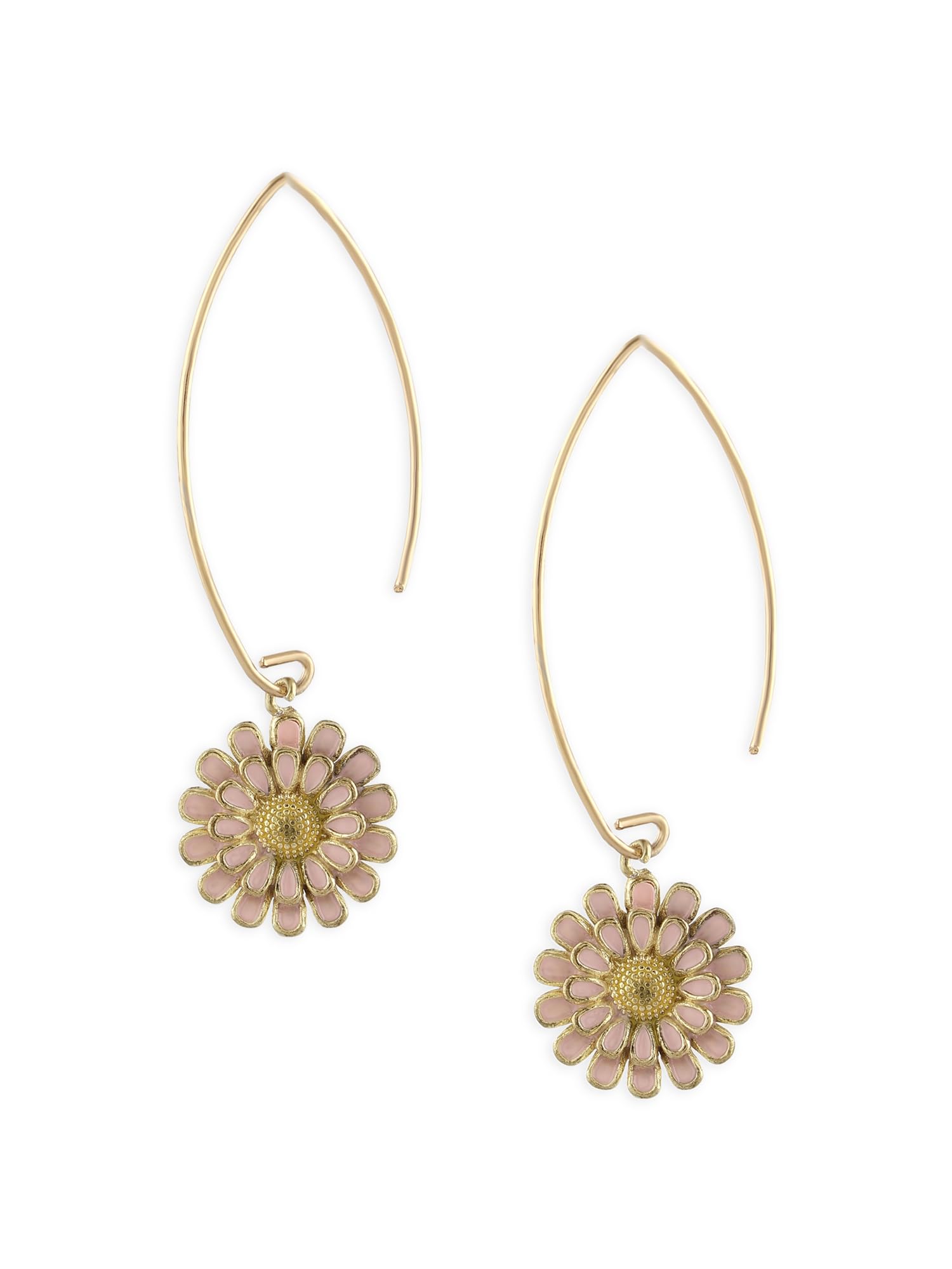 Zaveri Pearls Pink & Yellow Enamelled Daisy Flower Contemporary Drop Earring For Women-ZPFK16800 (B0CLD6GFF8) Amazon Price History, Amazon Price Tracker