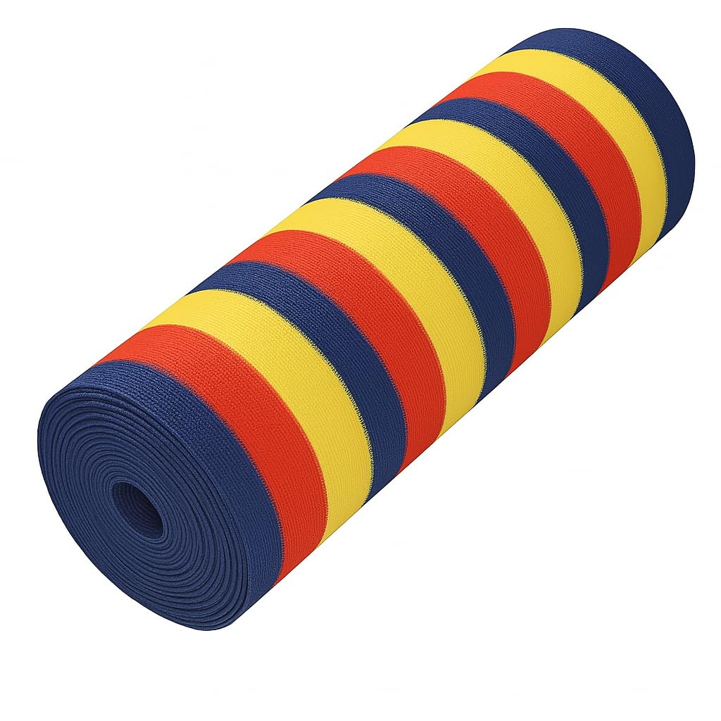 Multicolor Shade Net for Balcony, Garden, Terrace UV Protection, Breathable & Reusable (Dark Blue-Red-Yellow Stripes) (3 mtr x 5 mtr (10ft x 16ft))-image-22