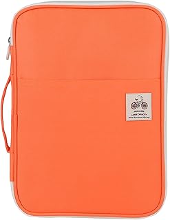 HAOHIZE Carpeta de archivos para bolsa de documentos A4, 5 colores Bolsa para documentos A4 Carpeta de archivos Organizador de cartera Computadora portátil Estuche con cremallera (amarillo anaranjado)