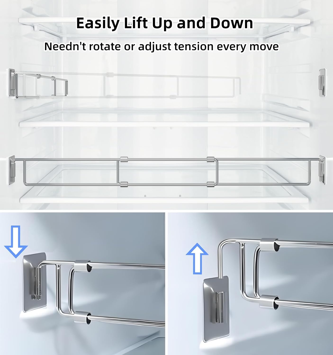 RV Awning Tie Down Kit 13 Ft + RV Refrigerator Tension Rods Bar 12.5-22.3"