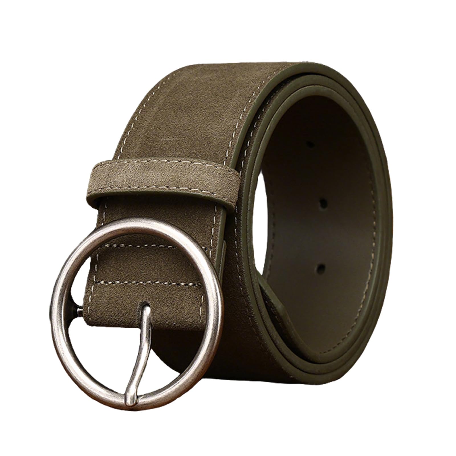 Jiary Women's Green Chunky Suede Belt Wide Leather Belt, Casual Waist Belts For Dress Jeans Coats Sweater,,100Cm/39.4''