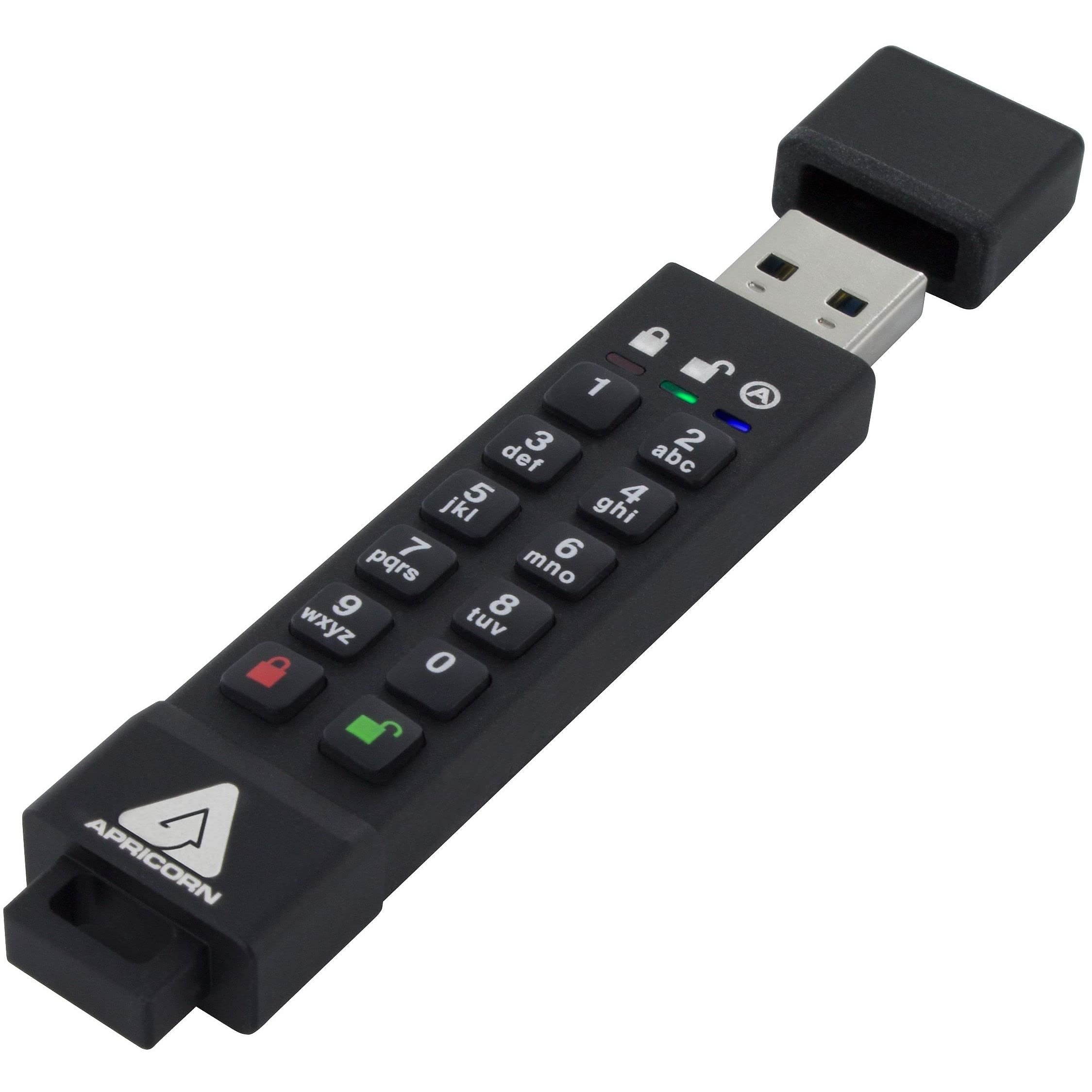 Apricorn Aegis Secure Key 3Z 16GB 256-bit AES XTS Hardware Encrypted FIPS 140-2 Level 3 Validated Secure USB 3.0 Flash Drive (ASK3Z-16GB), Black