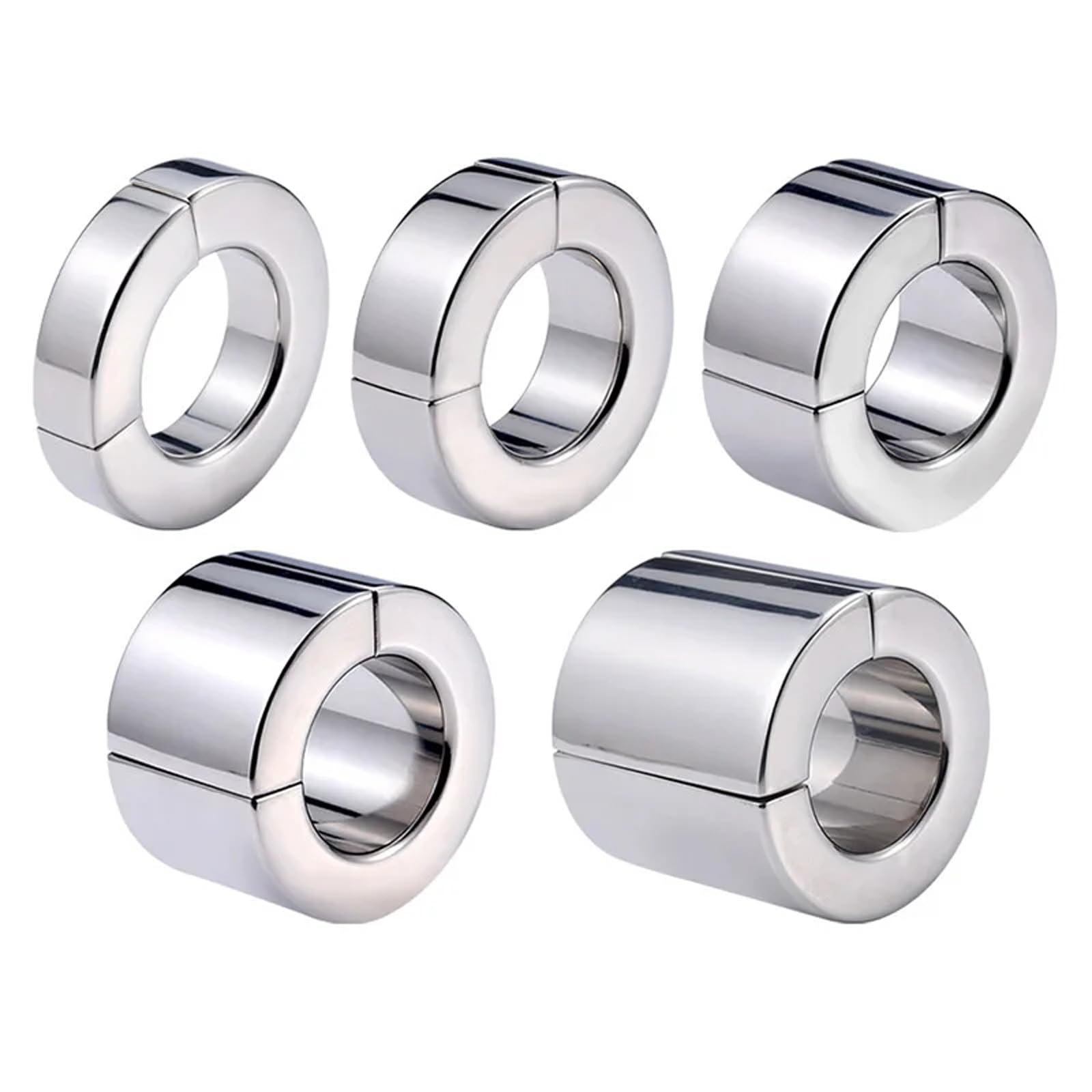 Anillo de testículo con imán de acero inoxidable SM, 5 tamaños, extensor de testículos, colgante de peso for escroto, anillo for pene, juguete sexual for hombres(56mm)